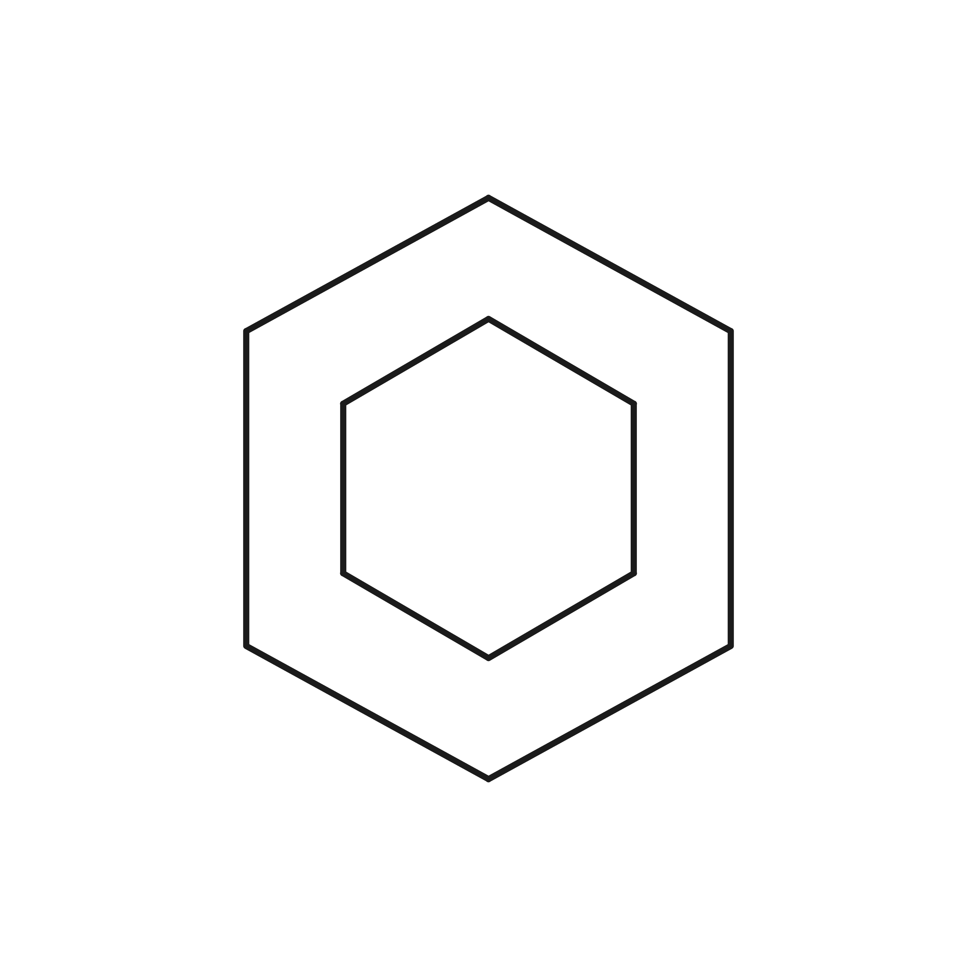 HexStellar standalone mark — charcoal on white